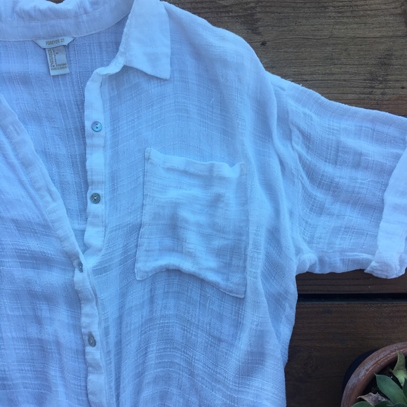 Forever 21 button down tie tee shirt - Picture 6 of 8